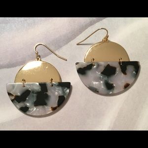 Acrylic & Metal Crescent Earrings